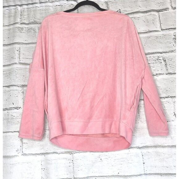 Victoria's Secret Velour Pink Soft Women's Size Medium Long-sleeved Sweatshirt - Picture 2 of 7